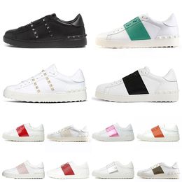 designer shoes casual shoes mens shoes Leather Spikes pink red green whit black Plate-forme dress shoes sneaker womens