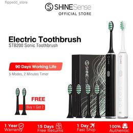 Toothbrush ShineSense STB200 Electric Sonic Toothbrush USB Rechargeable Adult with 5 Modes 6 Replacement Heads IPX7 Waterproof Q231117