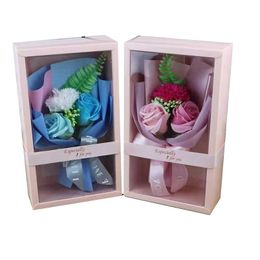 Decorative Flowers & Wreaths Creative Soap Rose Flower Gift Box For Valentine Day Christmas Boxes Craft Roses Artificial Decorative Fl Dhw6N