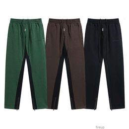 Designers Casual Pant Mens Trousers Sweatpants Representsative Patchwork Colour Contrast Leg Zipper Drawstring Straight Pants Casual Niche High Street Versatile