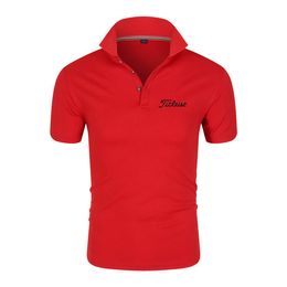 Men's Polo Shirt Golf Sports Tshirt Letter Printing Man Lapel Short Sleeve Men's T-shirt