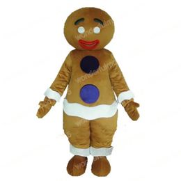 Performance brown gingerbread man Mascot Costumes Cartoon Carnival Hallowen Gifts Unisex Fancy Games Outfit Holiday Outdoor Advertising Outfit Suit