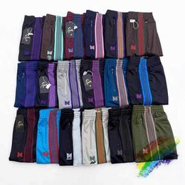 Men's Pants AWGE Needles Sweatpants Men Women 1 1 Top Quality Embroidered Butterfly Stripe Needles Pants Trousers J231116