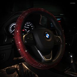 Steering Wheel Covers Luxury Diamond Crystal Car Universal Bling Rhinestone Cover For Girls Accessories