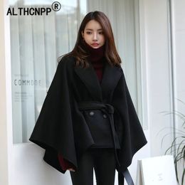 Women's Cape Women Winter Poncho Femme Black Cape Coat S-6XL Plus Size Cloak Ponchos and Capes Poncho Feminino Inverno Cape Femme Ponczo 231117