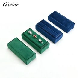 Jewelry Boxes Box Ring Holder Rectangular Flannel Storage Earrings Retro Organizador De Joyas 231117