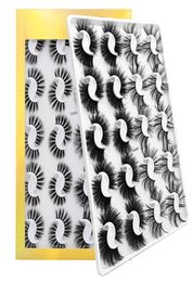 Handmade mink 20 pairs eyelashes thick thin long makeup false full strip lashes with gold box8766262