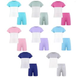 Running Sets Kids Girls Boys Jogging Cycling Basketball Hiking Two Pieces Sport Suit T-shirt Top And Shorts Set Tracksuit Sportswear