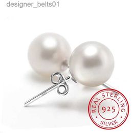 Stud 925 Sterling Silver 6mm/8mm/10mm Freshwater Cultured Pearl Button Ball Stud Earrings For Women As Best Gifts JewerlyL231117