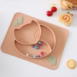 Plates Kids Dining Plate Easy To Clean Durable Tableware Cartoon Children Dish Baby Sucker For Kitchen