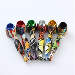 Smoking Pipe Metal zinc alloy water transfer printing with seven colors