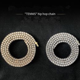 3mm Tennis Chains Sliver Link Chain Hip Hop Jewellery Necklace Iced Out Diamond Bling Gold Tennis227q