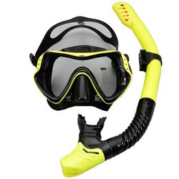 Snorkels Professional Swimming Diving Scuba Tube Anti-Fog And Breath Mask Easy Goggles Set Glasses Anti Masks230q