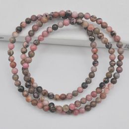Strand 4MM Rhodonite Stone Beads Bracelet Bangle Necklace Stretch 22 Inch Jewellery For Woman Gift G747