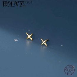 Stud WANTME 925 Sterling Silver Minimalism Fashion Light Star Mini Small Stud Earrings Cute Teen Ear Bone Piercing Jewelry AccessorieL231117