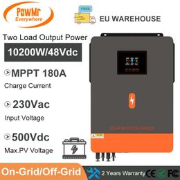 MPPT 180A 10.2KW 48Vdc 220Vac On-Grid/Off-Grid Hybrid Inverter Daul PV In-Put with Second Output for Solar Panel Power Stations