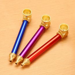 Colourful Aluminium Alloy Multicolor Horn Pipes Herb Tobacco Philtre Handpipes Removable Portable Innovative Smoking Holder Design Mini Cigarette