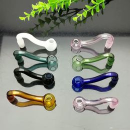 Smoking Pipe Mini Hookah glass bongs Colorful Metal Shape Classic mixed color glass S wok