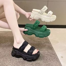 Slipper Female Thick Soled Outside Wear Fashion All-In-One Leisure Beach High Heel Cake Personality Non-Slip Sandals