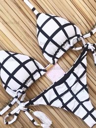 Women's Swimwear Two-piece Women Brazilian Bikini set Summer Push up Swimwear Bathing Swim Suits String Halter Swimsuit Female Bandage Bikini Set T230417