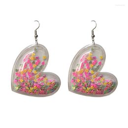 Dangle Earrings Cute Cartoon Heart Cloud Drop For Woman Girls Mix Colour PVC Sequins Star Earring Fashion Party Jewellery