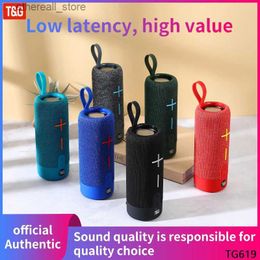 Cell Phone Speakers T G TG619 New Fabric Portable Speaker Bluetooth Wireless Bass Subwoofer Waterproof Outdoor Speaker Boombox Loudspeaker Music Box Q231117
