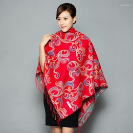 Scarves Shawls Wraps Winter Cashmere-like Scarf Women Thick Warm Brand Designer Pashmina Blanket Cape Ethnic Style Cloak