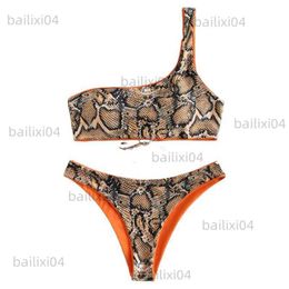 Women's Swimwear Cikini Women's Fashion Bikini Leopard Print Sexy Low Waist Split Beach Push Up Brazilian Swimsuit Bathing Suit For Women T230417