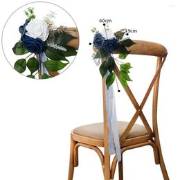 Decorative Flowers 1pcs Chair Back Outdoor Wedding Flower Decoration Simulation House Curtain Welcome Party Decor