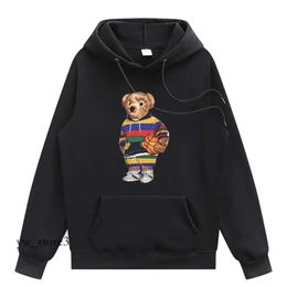2023 New Hoodie for Men Polo Letter Bear Print Sweatshirt Casual Track Street Unisex Clothing Fashion Y2k Top 554