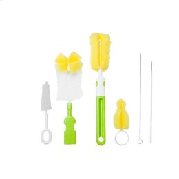 Other Baby Feeding Bottle Brush Set Infant Nipple 360 degree Rotating Clean Sponge Spout Cup Pacifier Straw Kit Tool 231116