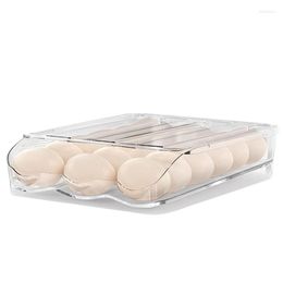 Storage Bottles Egg Holder For Refrigerator Clear Auto Rolling Stackable Fridge Organisers Tray Container