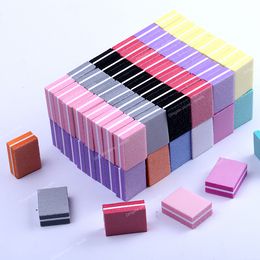 10/25/50pcs lot Double-sided Mini Nail File Blocks Colourful Sponge Nail Polish Sanding Buffer Strips Polishing Manicure Tools Nail ToolsNail Files Nail Art Tools