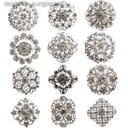 Pins Brooches Brooch Pin Rhinestone Crystal Flower Brooches for Wedding Bridal Party Round Bouquet DIY Rhinestone Accessories PartyL231117
