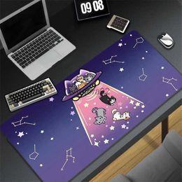 Mouse Pads Wrist Rests Large Anime Mouse Pad Pink Cute Cat Gaming Accessories Kawaii Office Computer Keyboard Mousepad 400x900 PC Gamer Laptop Desk Mat YQ231117