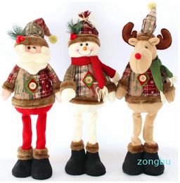 Ornament Reindeer Snowman Santa Claus Standing Doll Christmas Decoration Merry Christmas