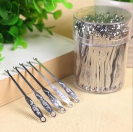 Stainless Steel Silver Dab Wax Hand Tools Ear Pick Curette Wax Cleaner Removal Remover Stick Spoon Ear Cleaner Wax Remover