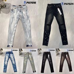 Men's Purple Mens Womens Designers Jeans High-end Quality Distressed Ripped Bikers Denim Cargo for Men Women Fashion Mans Black Pants