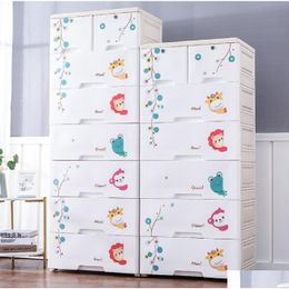 Boxes & Storage# Storage Boxes Bins Babies Plastics Children Toys Organizers Ders Simple Diy Wardrobes Four Story Cabinets 230802 Drop Dhl18