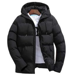 Men's Down Parkas Men's Coats Winter Parkas Casual Solid Hooded Parka Coat Men Long Sleeve Windbreak Lightweight Padded Jackets Streetwear Jacket J231111