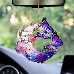 Decorative Figurines Car Pendant Butterfly Hanging Decoration For Cute Moon Animal View Mirror Accessories Interior Decor