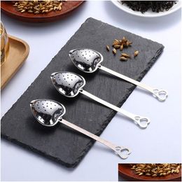 Other Home Garden Heart Shaped Tea Infuser Mesh Ball Stainless Steel Loose Herbal Spice Locking Filter Strainer Diffuser Drop Deliv Dhgdj