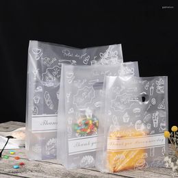 Gift Wrap 50Pcs Plastic Tote Bags Thank You Cookie Candy Bread Bag Packaging For Jewellery Pouches Wedding Favor Decor