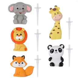 Festive Supplies Jungle Animals Figures Cake Cupcake Decorating Topper Ornament Panda Picks