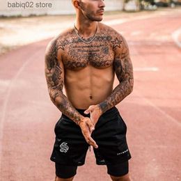 Men's Shorts 2022 new Joggers Shorts Men 2 in 1 sport shorts Gym Fitness Bodybuilding Workout Quick Dry Beach Male Summer Running shorts T230414