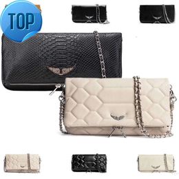 Pochette Rock Swing Your Wings Zadig Voltaire bag womens handbag Shoulder designer clutch mens Genuine Leather wing chain Luxury classic Crossbody6