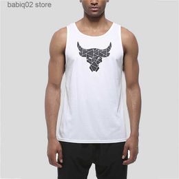 Men's Tank Tops Men's Bull head Print Tank Top gym shirt clothing Breathable Basketball Training Sportswear Outdoor quick-drying Fitness vest T230417