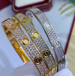 Bangle gold diamond bracelet female stainless steel screwdriver couple love width 7MM Valentine's Day gift girlfriend jewelrydesigner with box 29ess