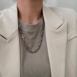 Chains Cross Necklace Bracelet Men's Trendy Ins Accessories Sweater Link Double Layer Hip Hop Design High Street Chain Women's