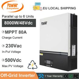 8000W with WIFI Solar Hybrid Inverter DC 48V 500Vdc MPPT 80A Solar Charger and Parallel Up to 6 Unit Use for Home Appliances